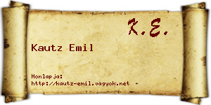 Kautz Emil névjegykártya